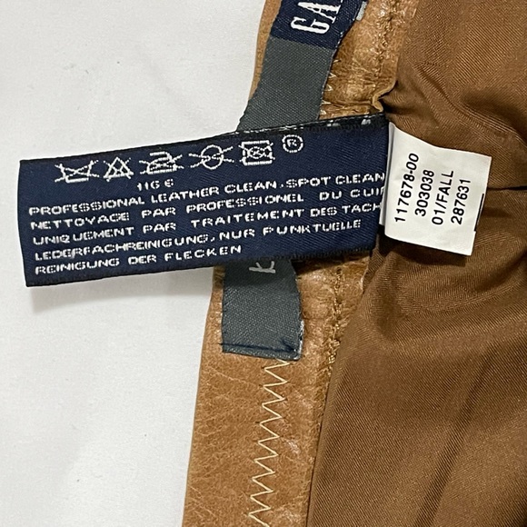 Gap Vintage Genuine Leather Bootcut High Waisted Pants Camel Tan Y2K Size 8 - Picture 12 of 14
